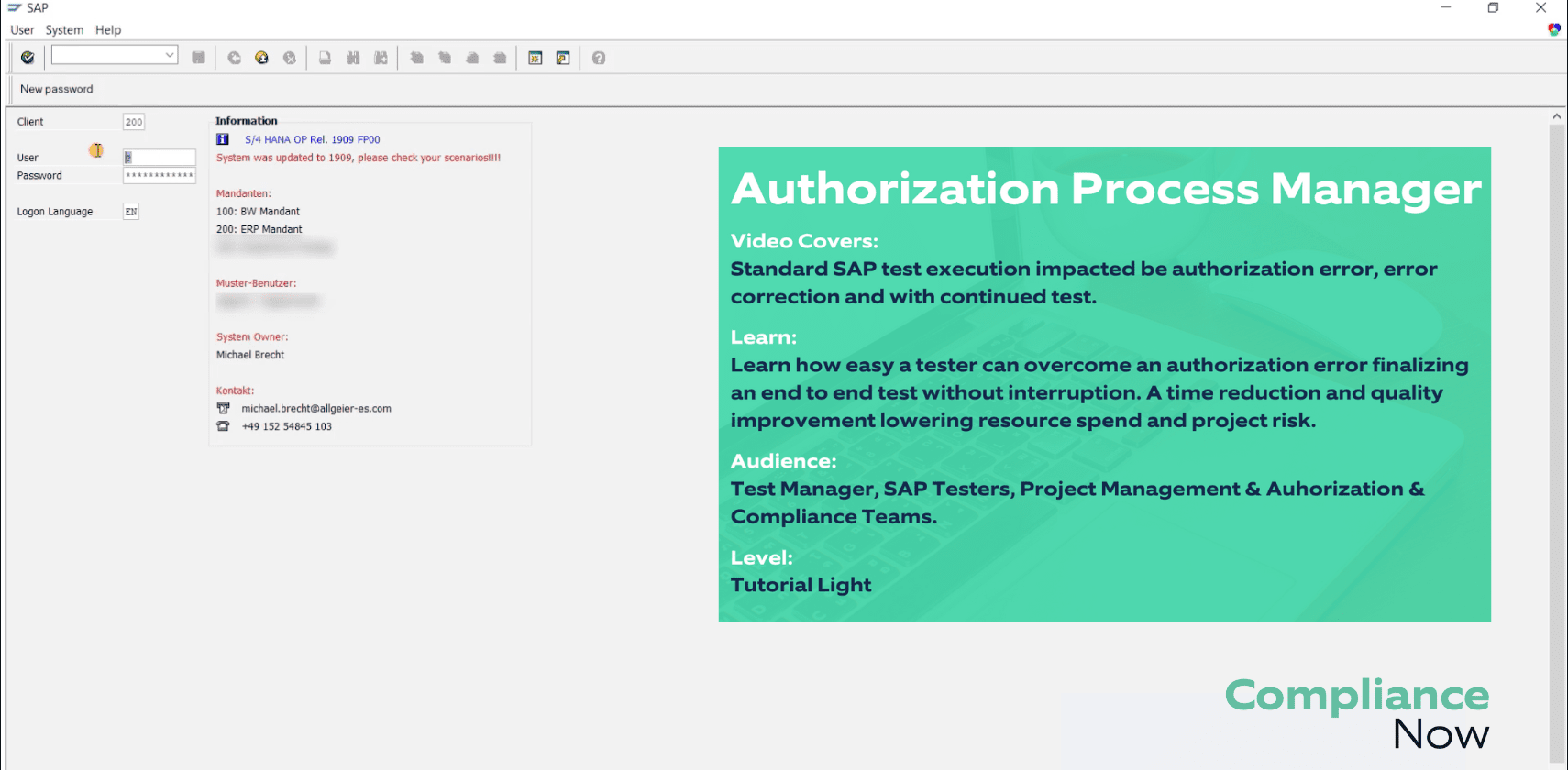 Authorization Process Manager - SU53 Testing