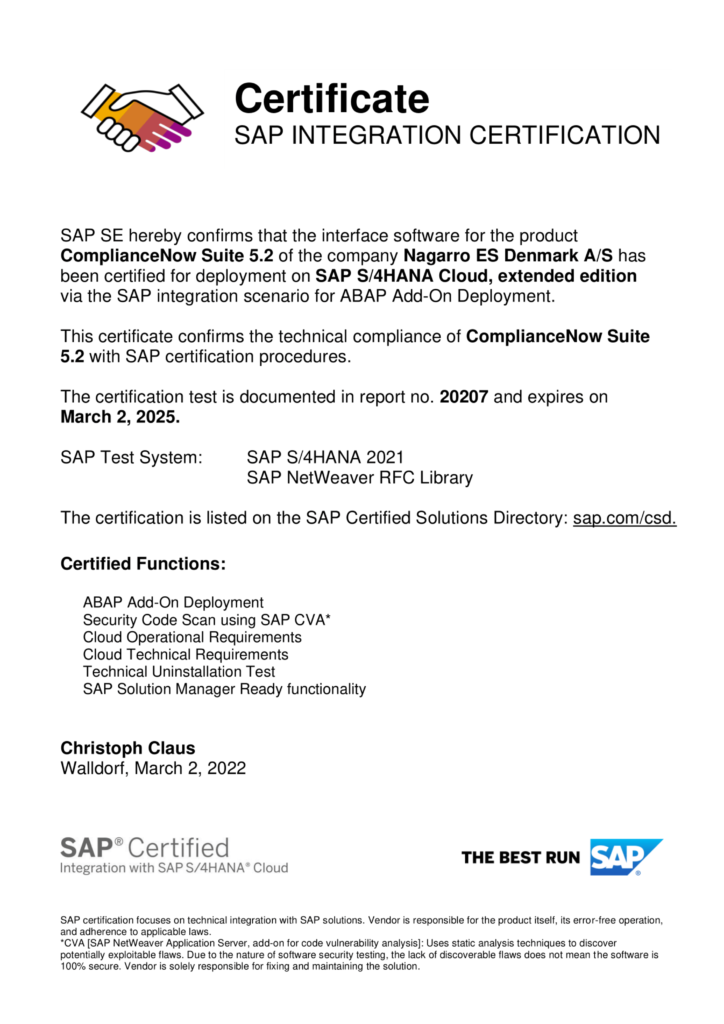 SAP Integration certification